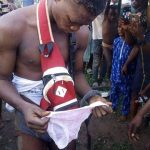Man Steals Lady’s Pant In Ogun. Stripped After Being Caught (Photo)